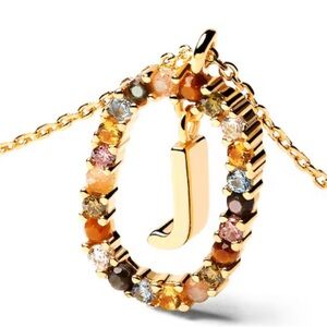 PD PAOLA LETTER J NECKLACE 18KT GOLD PLATE BRAND NEW